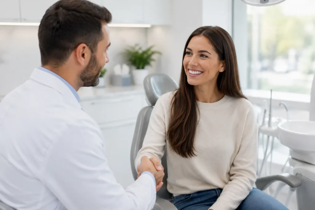 thanking doctor for the Laser treatment